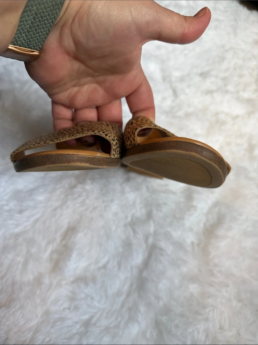 J Crew leather Open-Toe Flats